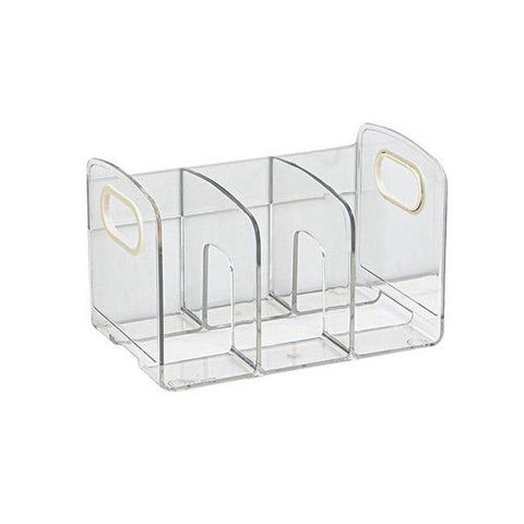 Clear Acrylic Desktop Organiser, Book Stand, File Rack and Pen Holder with Handles - view 2