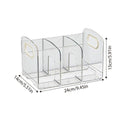 Clear Acrylic Desktop Organiser, Book Stand, File Rack and Pen Holder with Handles - view 3