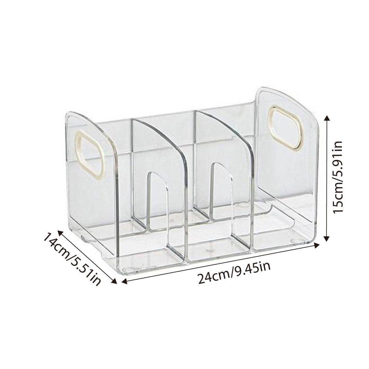 Clear Acrylic Desktop Organiser, Book Stand, File Rack and Pen Holder with Handles - view 3