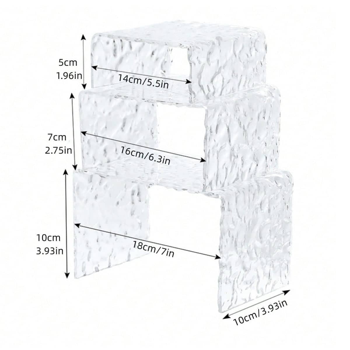 Clear Acrylic Dessert Display Risers Set of 10 (30 Pieces) for Cakes and Fruit - view 3