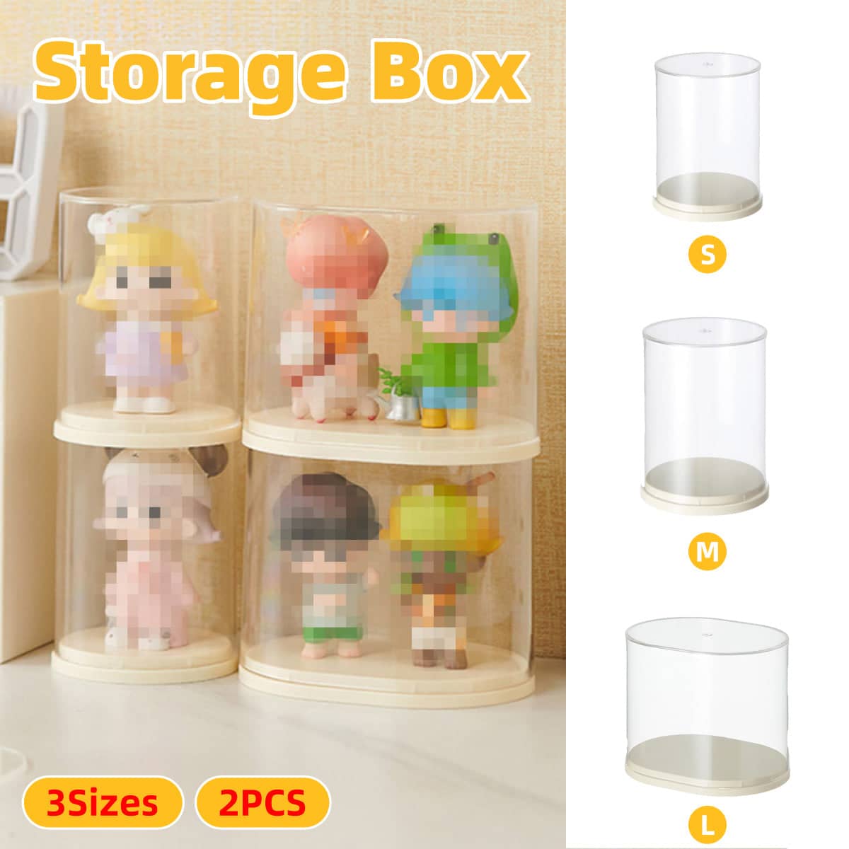 Clear Acrylic Display Case for Collectibles, Pack of 2 - Medium (9 x 13.2 cm) - view 2