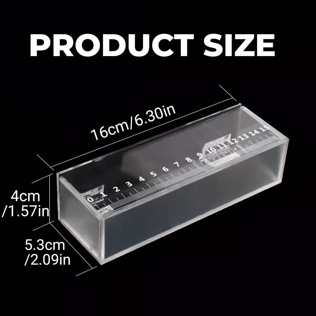 Clear Acrylic Fish Viewing Box - Medium, 15cm Ruler - view 3