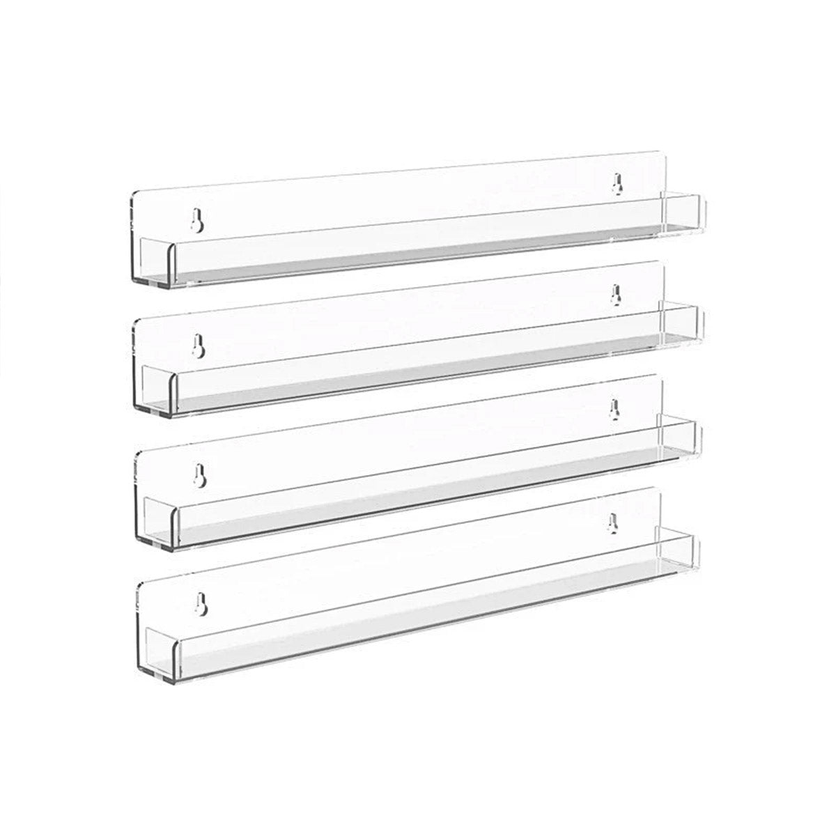 Clear Acrylic Floating Wall Shelves - Set of 4