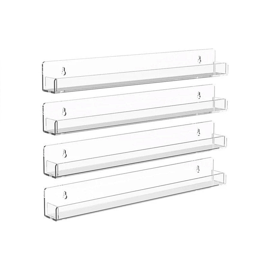 Clear Acrylic Floating Wall Shelves - Set of 4