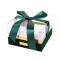 Clear Acrylic Gift Box with Ribbon - Dark Green, Small (14 x 9 x 8.5 cm)