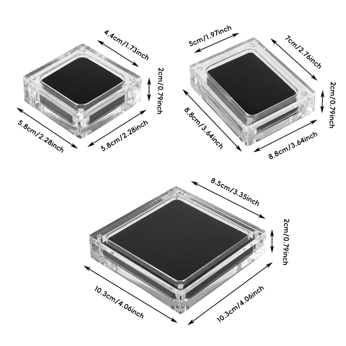 Clear Acrylic Jewellery Display Cases, Pack of 5 - 10.3 x 10.3 x 2 cm - view 4
