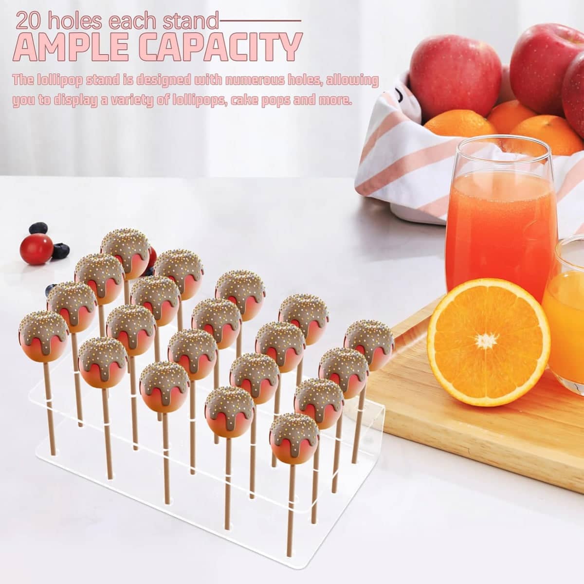 Clear Acrylic Lollipop Display Stand with 20 Holes, Pack of 2 - view 5