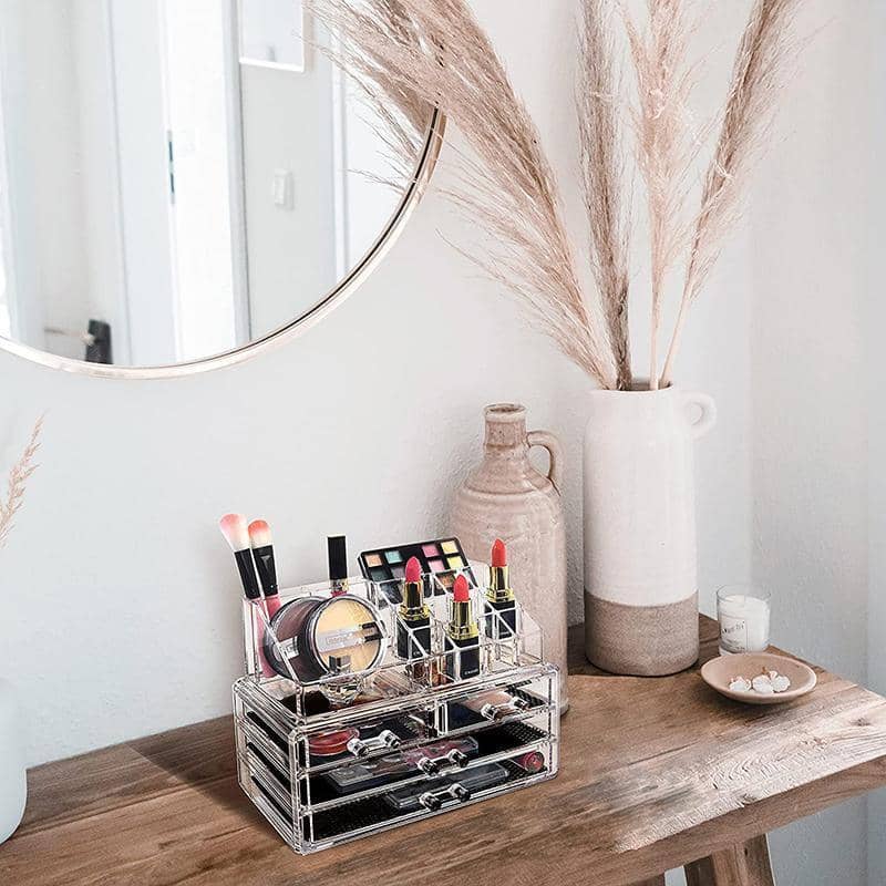 Clear Acrylic Makeup Organiser with 4 Drawers - Plain Clear Drawers - view 5