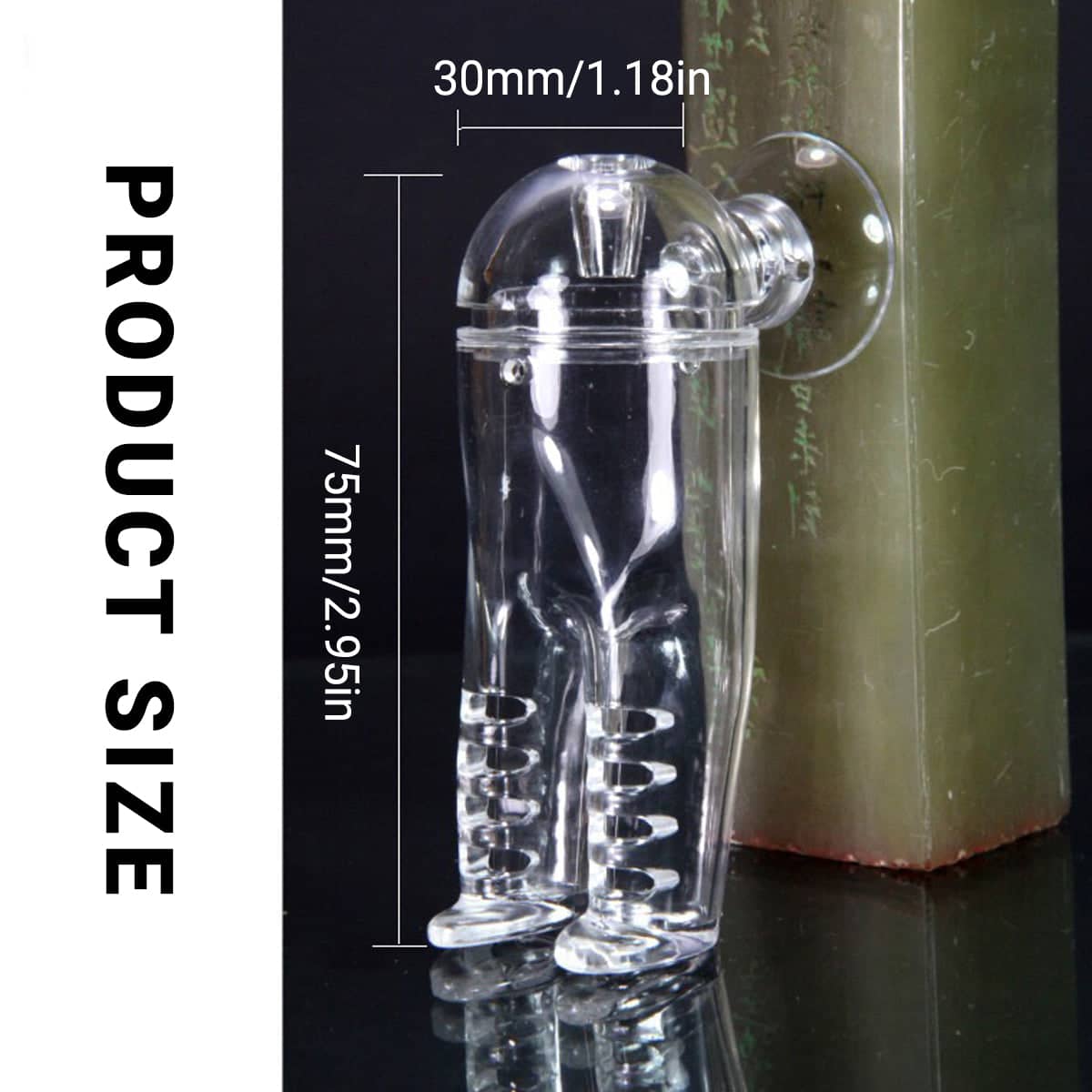 Clear Acrylic Pants-Shaped Fish Feeder, 3 x 7.5 cm for Aquariums - view 3