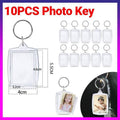 Clear Acrylic Photo Keyring, DIY Picture Frame Keychain, Pack of 10
