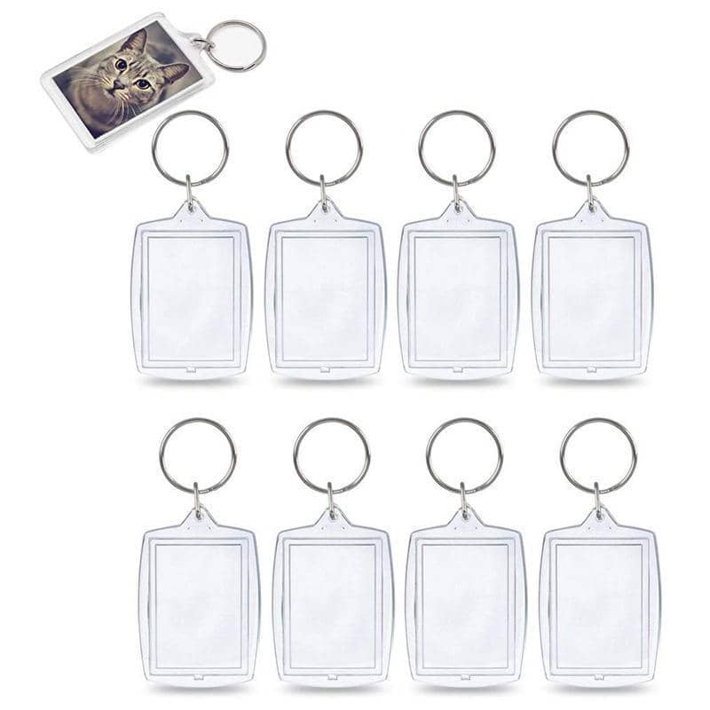 Clear Acrylic Photo Keyring, DIY Picture Frame Keychain, Pack of 10 - view 3