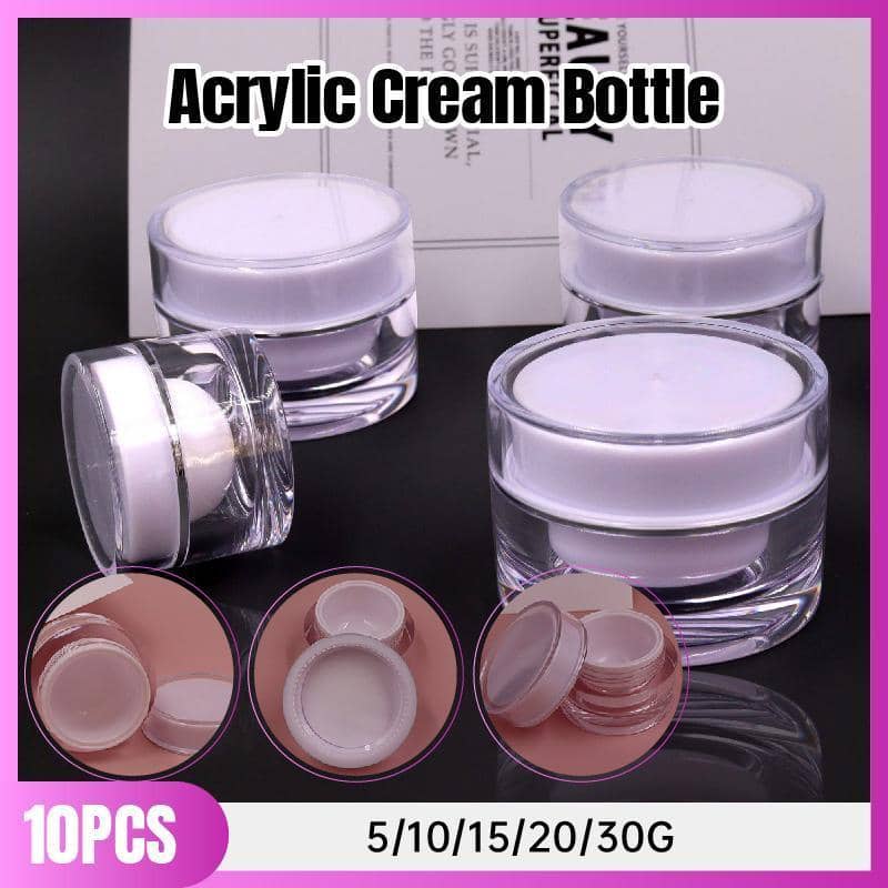 Clear Acrylic Round Cream Jars - 15 g, 51 x 38 mm, Pack of 10 - view 2