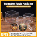 Clear Acrylic Square Storage Boxes - 6.5 x 6.5 x 6.5 cm, Pack of 10 - view 2