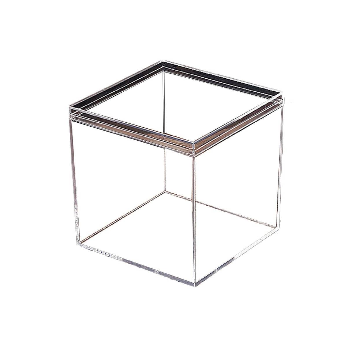 Clear Acrylic Square Storage Boxes - 7.5 x 7.5 x 7.5 cm, Pack of 10