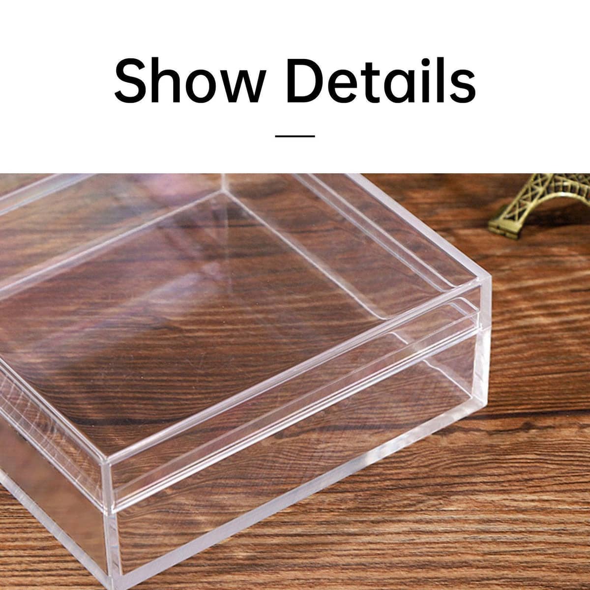 Clear Acrylic Square Storage Boxes - 7.5 x 7.5 x 7.5 cm, Pack of 10 - view 5