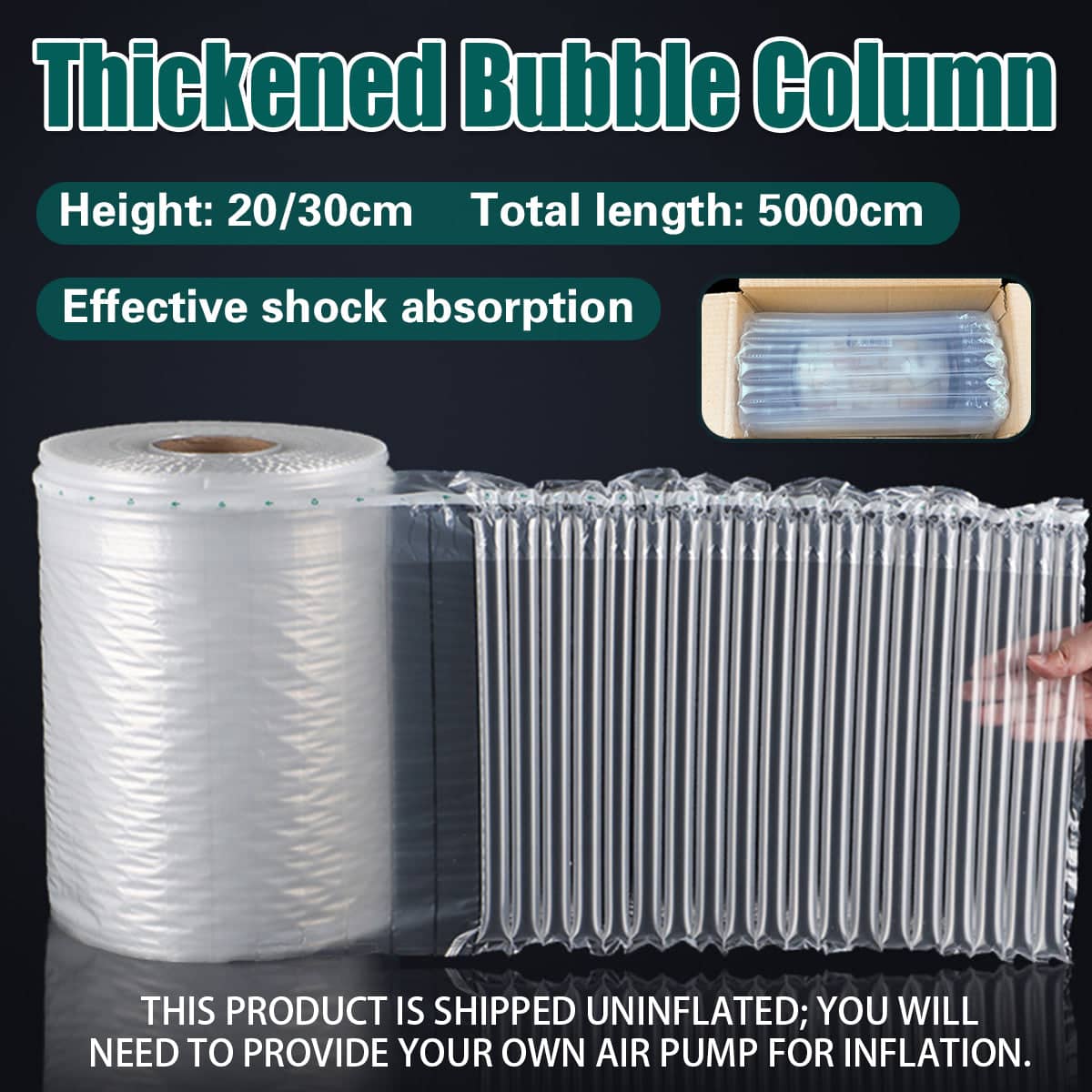 Clear Air Column Cushion Roll 5000 cm, 20 cm Height, Shockproof Packaging - view 2