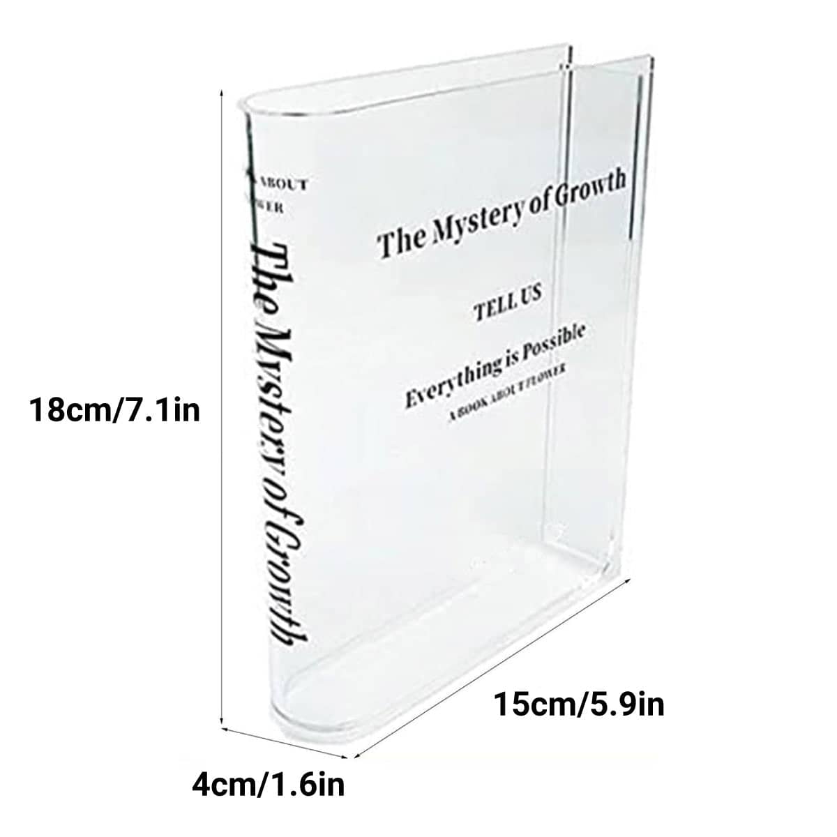 Clear Book Vase Flower Holder Acrylic Decorative Table Display - Clear - view 3