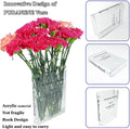 Clear Book Vase Flower Holder Acrylic Decorative Table Display - Clear - view 4