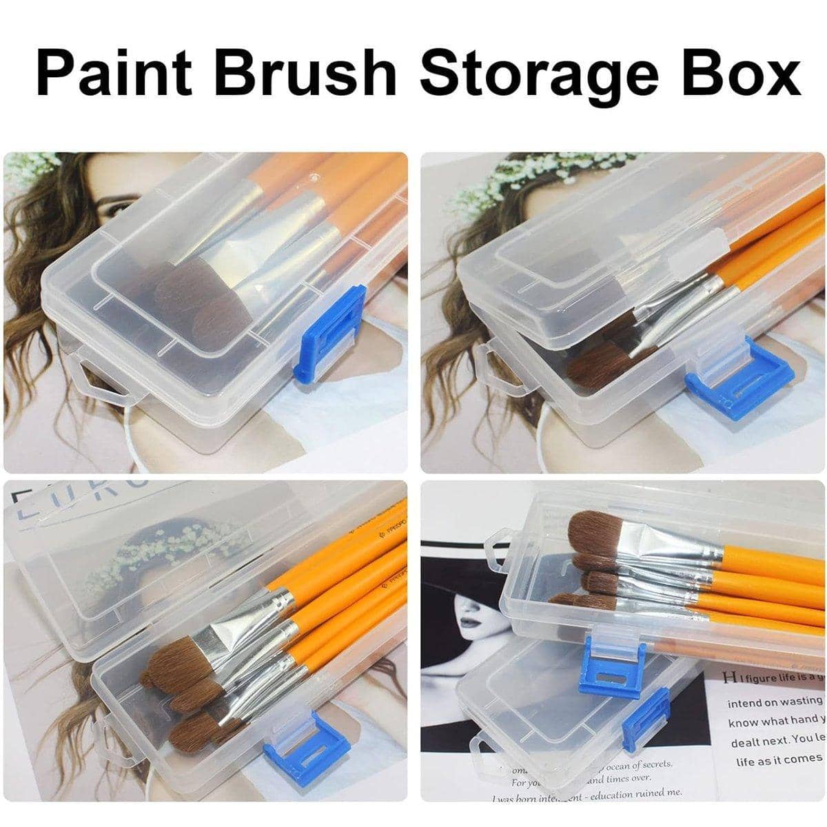 Clear Brush Storage Boxes, Pack of 10 - 33 x 7 x 3.5cm Pen Holders - view 4