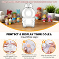 Clear Bunny-Shaped Toy Protective Case with Bead Chain - Sitting and Standing Set of 2 - view 5