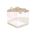 Clear Cake and Pastry Packaging Boxes with Handles - 12 x 12 x 12 cm, Pack of 25