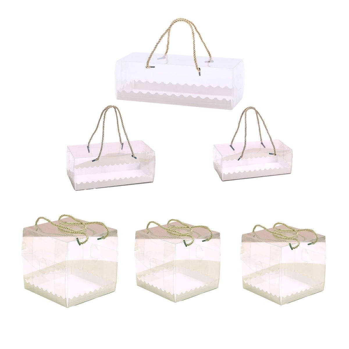 Clear Cake and Pastry Packaging Boxes with Handles - 27.5 x 11 x 9.5 cm, Pack of 25 - view 3
