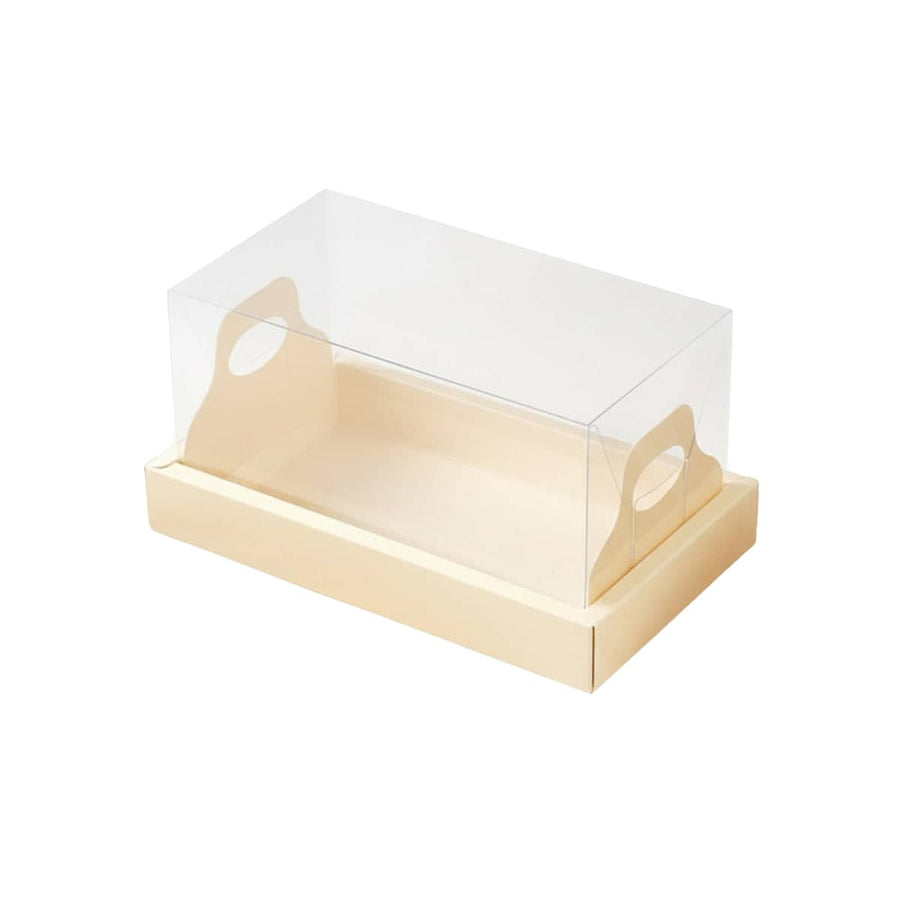 Clear Cake Boxes with Insert Tray, Pack of 10 - Beige