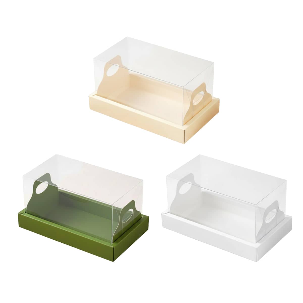 Clear Cake Boxes with Insert Tray, Pack of 10 - White - view 3