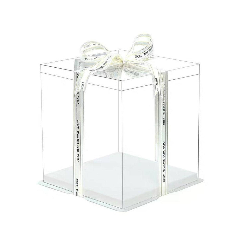 Clear Cake Boxes, Pack of 50 - 4 Inch (10.16 cm) Cakes, 17 x 17 x 20 cm Boxes