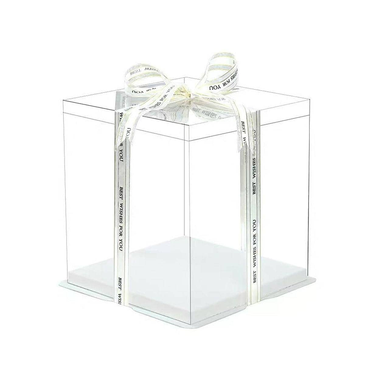 Clear Cake Boxes, Pack of 50 - 8 Inch (20.32 cm) Cakes, 26 x 26 x 25 cm Boxes