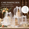 Clear Cake Gift Boxes with Ribbon - 12 x 12 x 11 cm, Pack of 10 - view 2