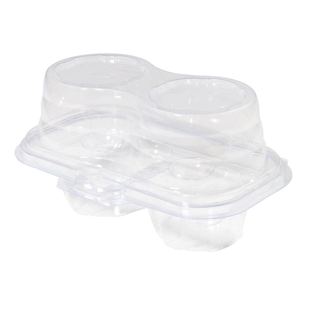 Clear Cupcake Packaging Box, Pack of 100 - Double (17.5 x 9.5 x 8.8 cm)