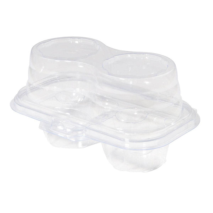 Clear Cupcake Packaging Box, Pack of 100 - Double (17.5 x 9.5 x 8.8 cm)