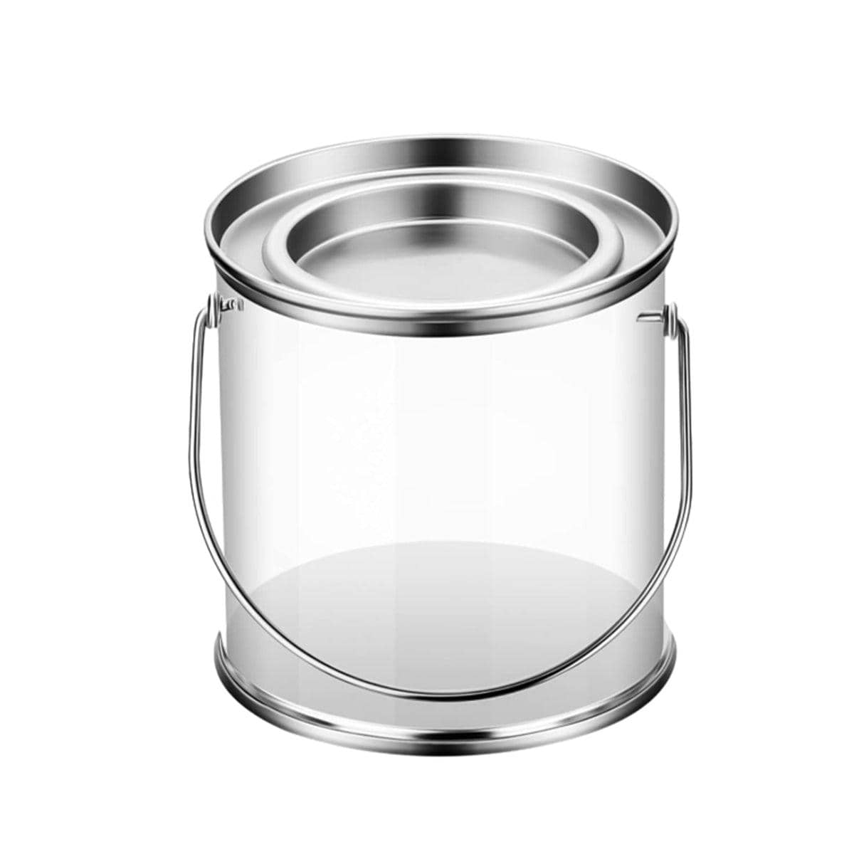 Clear Cylinder Candy Jars with Iron Lid and Handle, Pack of 10 - 7.5 x 7.5 x 7.8 cm