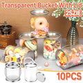 Clear Cylinder Candy Jars with Iron Lid and Handle, Pack of 10 - 7.5 x 7.5 x 7.8 cm - view 2