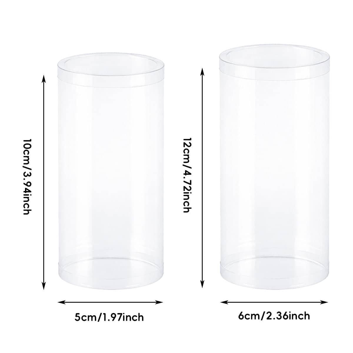 Clear Cylinder Storage Tubes, Pack of 50 - Size 6 x 6 x 12 cm - view 4