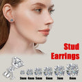 Clear CZ Surgical Steel Stud Earrings - 3 mm, 1 Pair - view 2