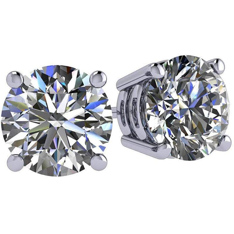 Clear CZ Surgical Steel Stud Earrings - 6 mm, 1 Pair - view 3