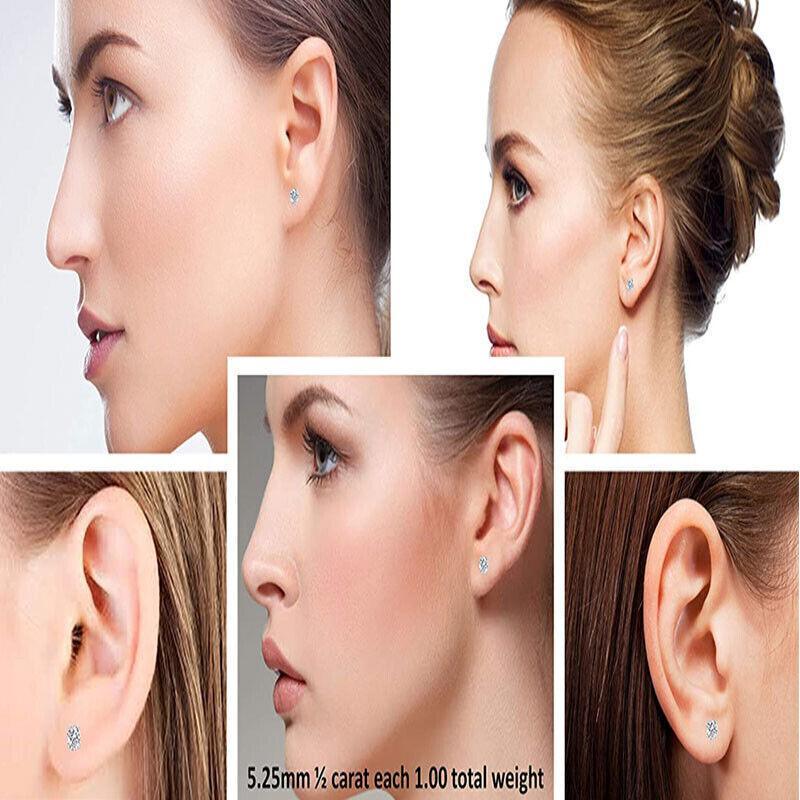 Clear CZ Surgical Steel Stud Earrings - 7 mm, 1 Pair - view 8