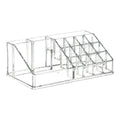 Clear Desktop Storage Organiser Box - 16 Grids (22 x 12.5 x 8 cm)