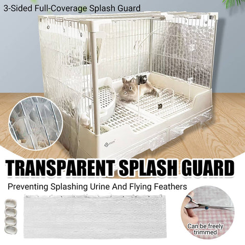 Clear EVA Cage Splash Guard - Rabbit Hutch Wall Protector, 180 x 57 cm