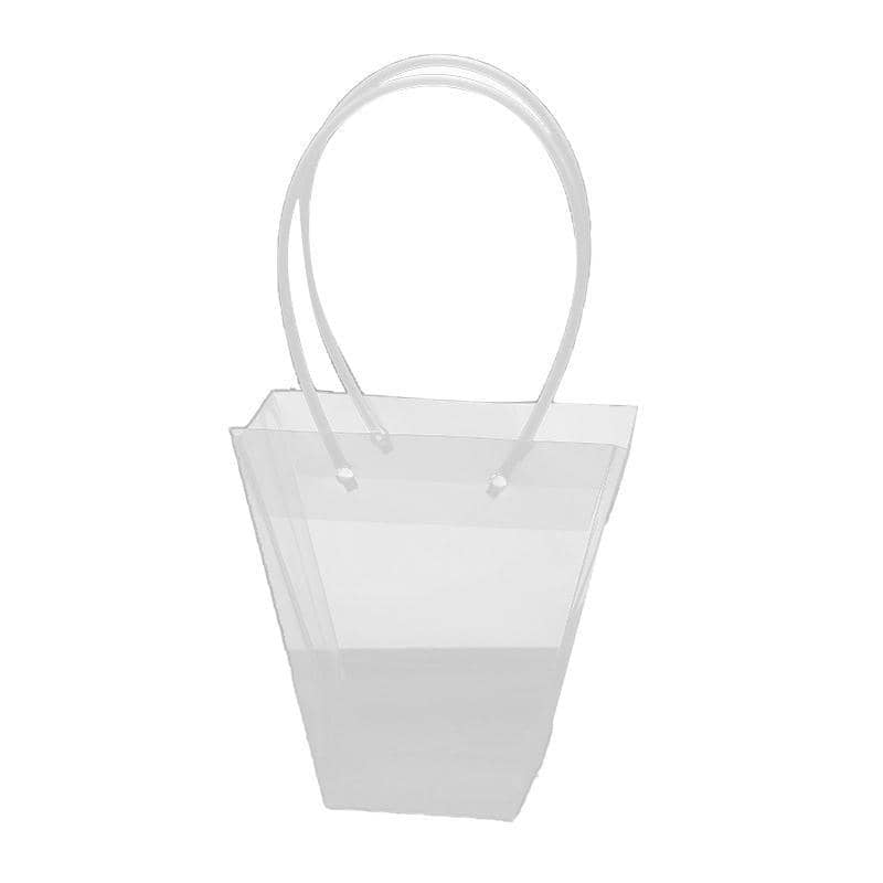 Clear Flower Bouquet Tote Bags, Pack of 50 - Top 16 x 8 cm, Base 8 x 8 cm