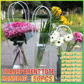 Clear Flower Bouquet Tote Bags, Pack of 50 - Top 16 x 8 cm, Base 8 x 8 cm - view 2