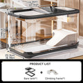 Clear Glass Desktop Fish Tank with Lid and Climbing Frame, Transparent Aquarium - view 3