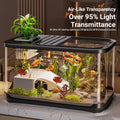 Clear Glass Desktop Fish Tank with Lid and Climbing Frame, Transparent Aquarium - view 4