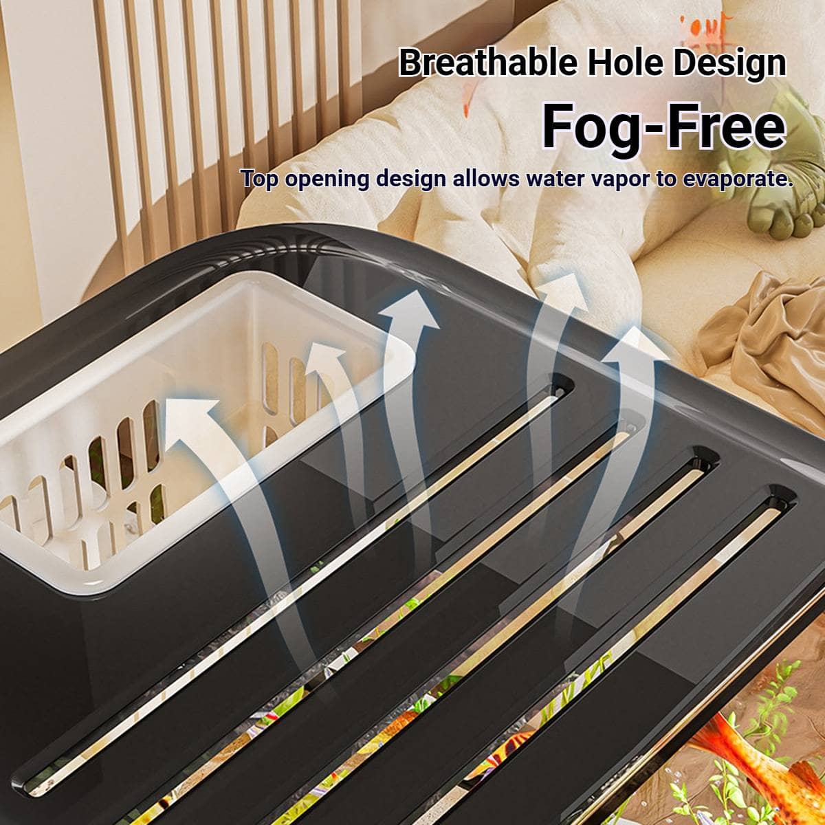 Clear Glass Desktop Fish Tank with Lid and Climbing Frame, Transparent Aquarium - view 5