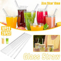 Clear Glass Straws, Pack of 10 - Reusable Heat-Resistant, 20 cm Long - view 2