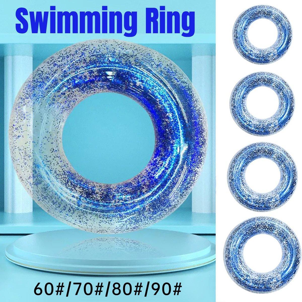 Clear Glitter Inflatable Swim Ring - Size 90 (75 cm Outer Diameter) - view 2