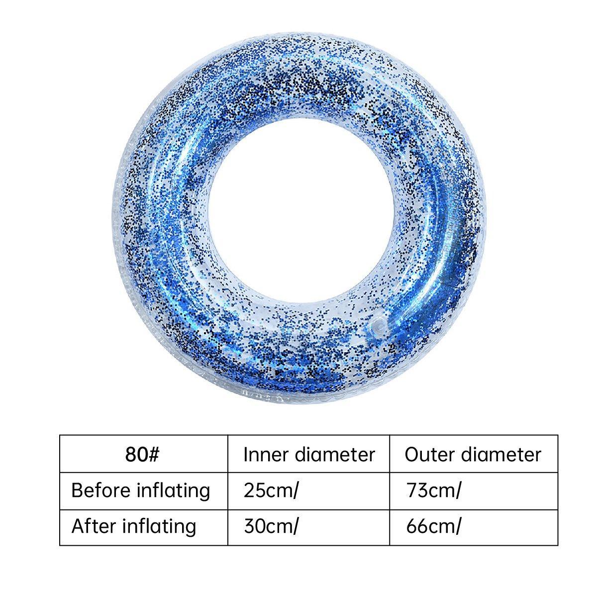 Clear Glitter Inflatable Swim Ring - Size 90 (75 cm Outer Diameter) - view 5