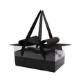 Clear Handheld Flower Gift Box with Bow - Black